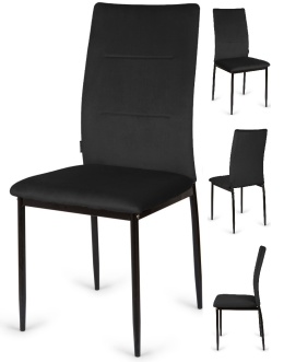 Krzesła tapicerowane Zestaw 4 VALVA DUO BLACK VELVET