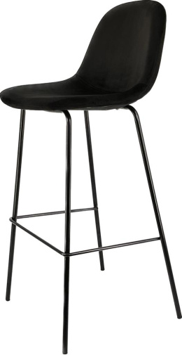 Krzesło barowe VINCENTO BLACK VELVET hoker BAR